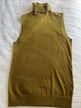 RW&CO. Olive Green Sleeveless Turtleneck Sweater Vest